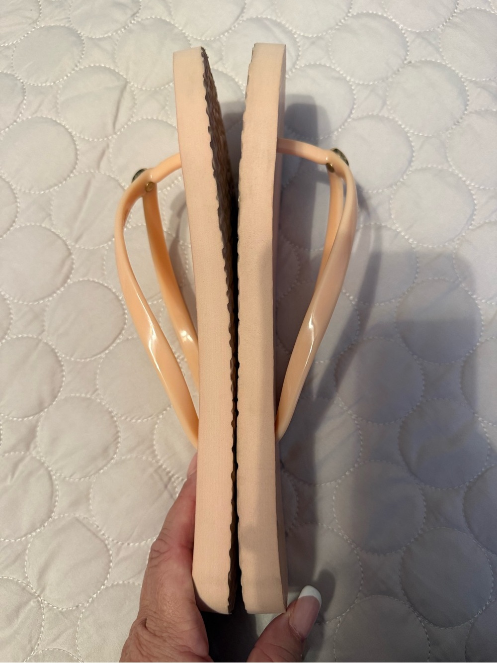 Tory Burch Peach colored Flip Flop Sandals in excellent preowned condition